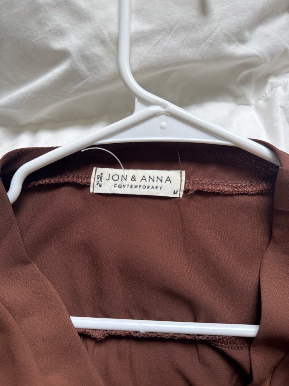 Jon & Anna Brown V-Neck Long Sleeve Blouse - Picture 2 of 3